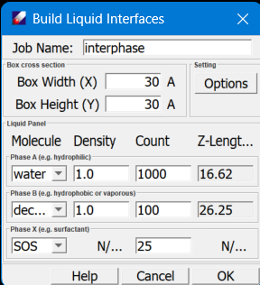 Build liquid interfaces