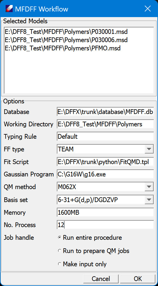 workflow dialog
